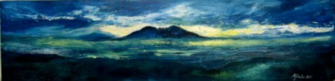 Oil painting of Þríhyrningur